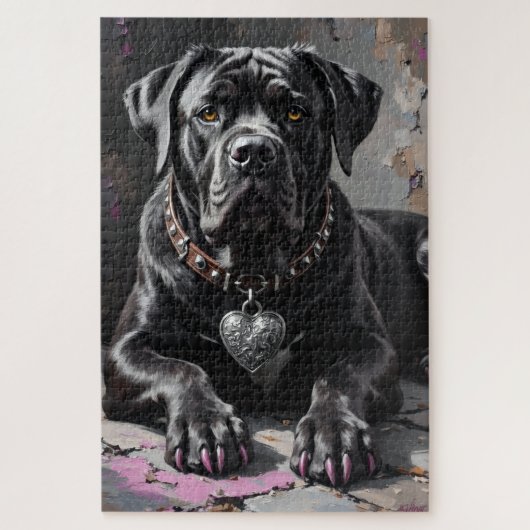 Cane Corso Devoted Guardian Heart Charm Valentine Puzzle (Vertikal)