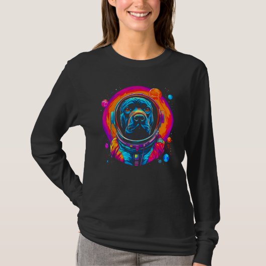 Cane Corso Dog Astronaut in Space T-Shirt (Vorderseite)