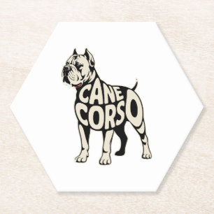Cane Corso Dog Bold Typografy Art Untersetzer