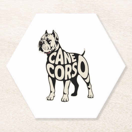 Cane Corso Dog Bold Typografy Art Untersetzer (Vorderseite)