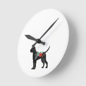 Cane Corso Dog Breed Boho Silhouette Runde Wanduhr (Winkel)