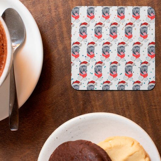 Cane Corso Dog Breed Christmas Stars Rechteckiger Pappuntersetzer