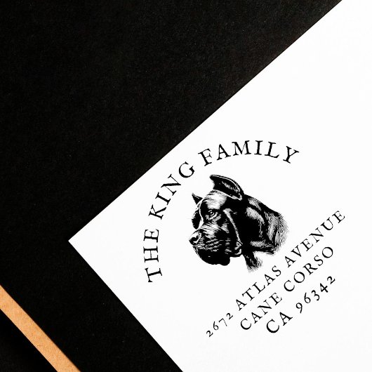 Cane Corso Dog Familienname Rücksendeadresse Gummistempel