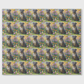 Cane Corso Dog Frühlingsblumen Malerei Geschenkpapier (Flach)