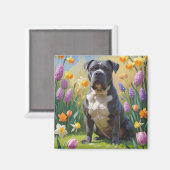 Cane Corso Dog Frühlingsblumen Malerei Magnet (Vorderseite/Rückseite)