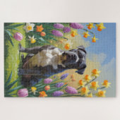 Cane Corso Dog Frühlingsblumen Malerei Puzzle (Horizontal)