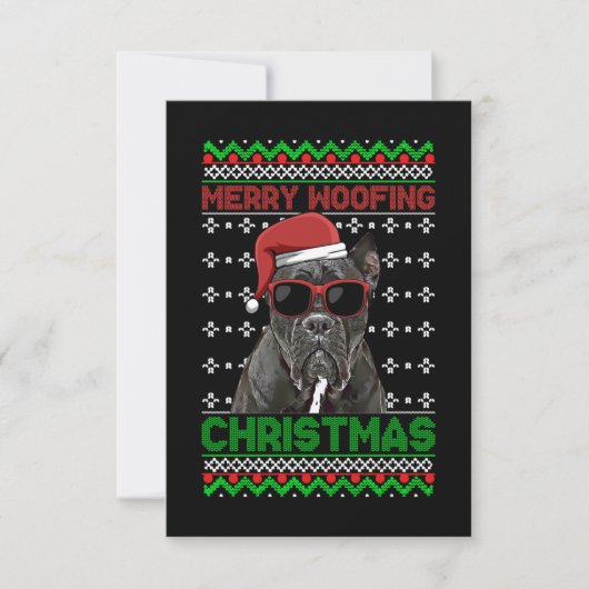 Cane Corso Dog Funny Merry Woofing Weihnachten Dankeskarte (Vorderseite)