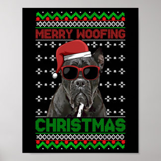 Cane Corso Dog Funny Merry Woofing Weihnachten Poster