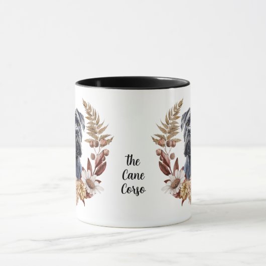 Cane Corso Dog Herbstkranz Tasse (Zentrum)