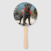 Cane Corso Dog im Schnee Weihnachten Fächer (Vorderseite)
