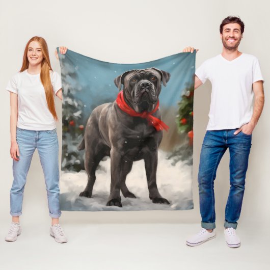Cane Corso Dog im Schnee Weihnachten Fleecedecke (Beispiel)