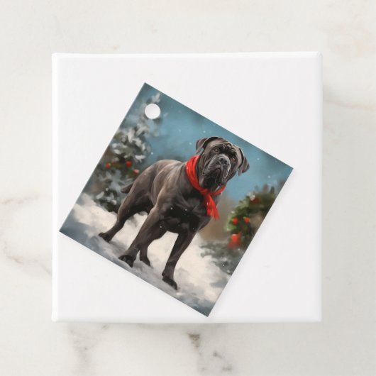 Cane Corso Dog im Schnee Weihnachten Geschenkanhänger (Beispiel)
