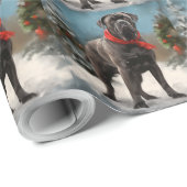 Cane Corso Dog im Schnee Weihnachten Geschenkpapier (Rolleneckpunkt)
