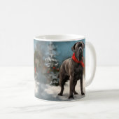 Cane Corso Dog im Schnee Weihnachten Kaffeetasse (VorderseiteRechts)