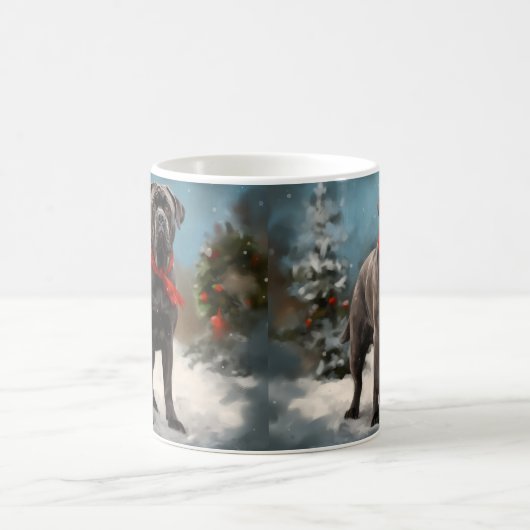 Cane Corso Dog im Schnee Weihnachten Kaffeetasse (Mittel)