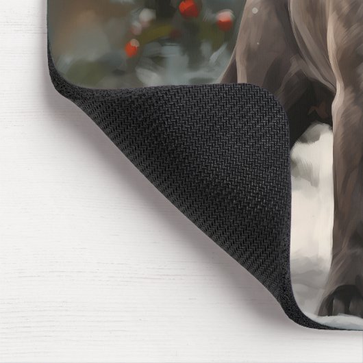 Cane Corso Dog im Schnee Weihnachten Mousepad (Ecke)