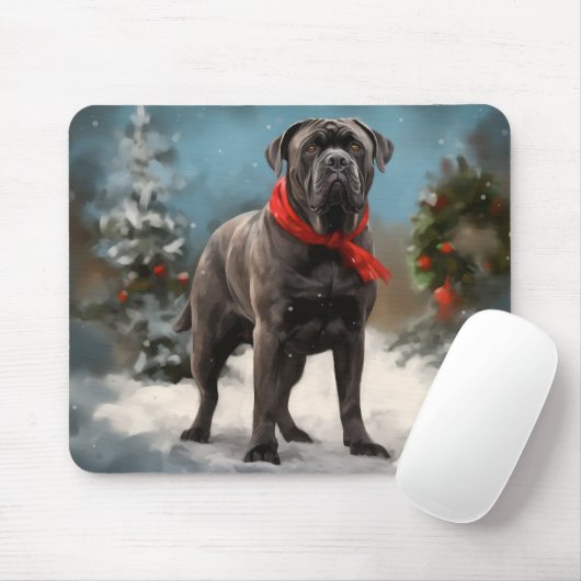 Cane Corso Dog im Schnee Weihnachten Mousepad (Mit Mouse)