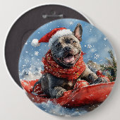 Cane Corso Dog in Sledge Let it Schnee Weihnachten Button (Vorne & Hinten)