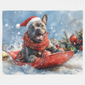 Cane Corso Dog in Sledge Let it Schnee Weihnachten Fleecedecke (Vorderseite (Horizontal))