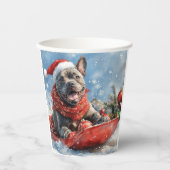 Cane Corso Dog in Sledge Let it Schnee Weihnachten Pappbecher (Vorderseite)