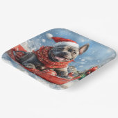 Cane Corso Dog in Sledge Let it Schnee Weihnachten Pappteller (Gewinkelt)