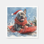 Cane Corso Dog in Sledge Let it Schnee Weihnachten Serviette (Vorderseite)