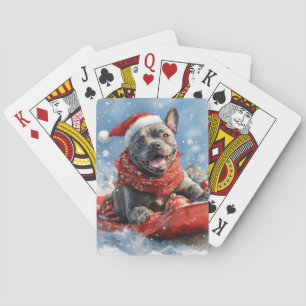 Cane Corso Dog in Sledge Let it Schnee Weihnachten Spielkarten