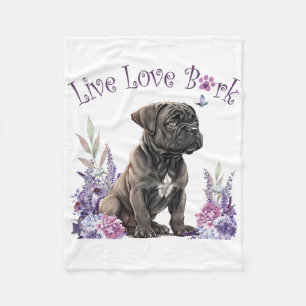 Cane Corso Dog Mama Floral Fleecedecke