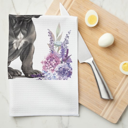 Cane Corso Dog Mama Floral Geschirrtuch (Viertel Falte)