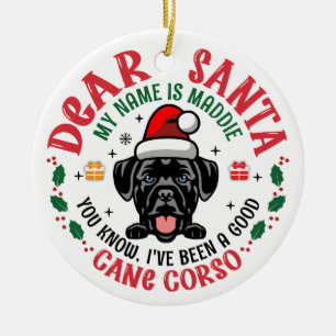 Cane Corso Dog Personalisierter Weihnachtsbaum Run Keramik Ornament