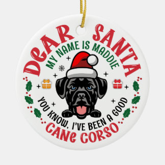 Cane Corso Dog Personalisierter Weihnachtsbaum Run Keramik Ornament