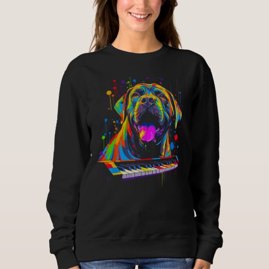 Cane Corso Dog Piano Sweatshirt (Vorderseite)