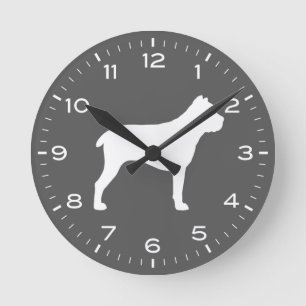Cane Corso Dog Rasse Silhouette Runde Wanduhr