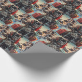 Cane Corso Dog Riding Motorrad Weihnachten Geschenkpapier (Ecke)