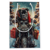 Cane Corso Dog Riding Motorrad Weihnachten Mittlere Geschenktüte (Vorderseite)