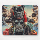 Cane Corso Dog Riding Motorrad Weihnachten Mousepad (Vorne)