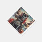 Cane Corso Dog Riding Motorrad Weihnachten Serviette (Ecke)