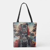 Cane Corso Dog Riding Motorrad Weihnachten Tasche (Rückseite)