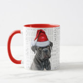 Cane Corso Dog Santa auf dem Hintergrund des Walde Tasse (Links)