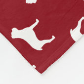 Cane Corso Dog Silhouetten Muster Rot und Weiß Fleecedecke (Ecke)