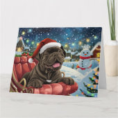 Cane Corso Dog Sleigh Snow Weihnachten Karte (Vorderseite)