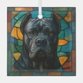 Cane Corso Dog "Stached Glass" Ornament Aus Glas (Vorderseite)