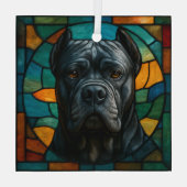 Cane Corso Dog "Stached Glass" Ornament Aus Glas (Rückseite)