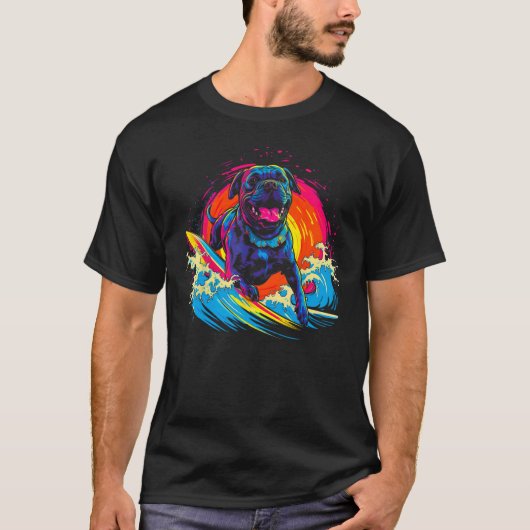 Cane Corso Dog Surfer T-Shirt (Vorderseite)