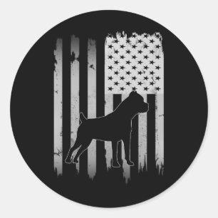 Cane Corso Dog US amerikanische Flagge 4. Juli Pat Runder Aufkleber