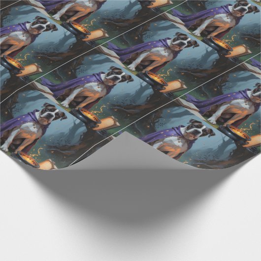 Cane Corso Dog Whimsical Halloween Malerei Geschenkpapier (Ecke)