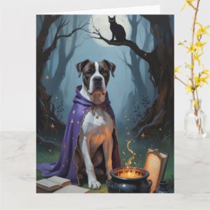 Cane Corso Dog Whimsical Halloween Malerei Karte
