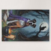 Cane Corso Dog Whimsical Halloween Malerei Puzzle (Horizontal)