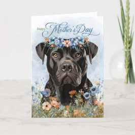 Cane Corso Dog Wildflowers Mother's Day Feiertagskarte