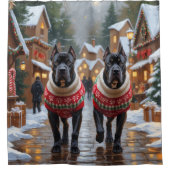 Cane Corso Dogs Christmas Snow Holiday Duschvorhang (Vorderseite)